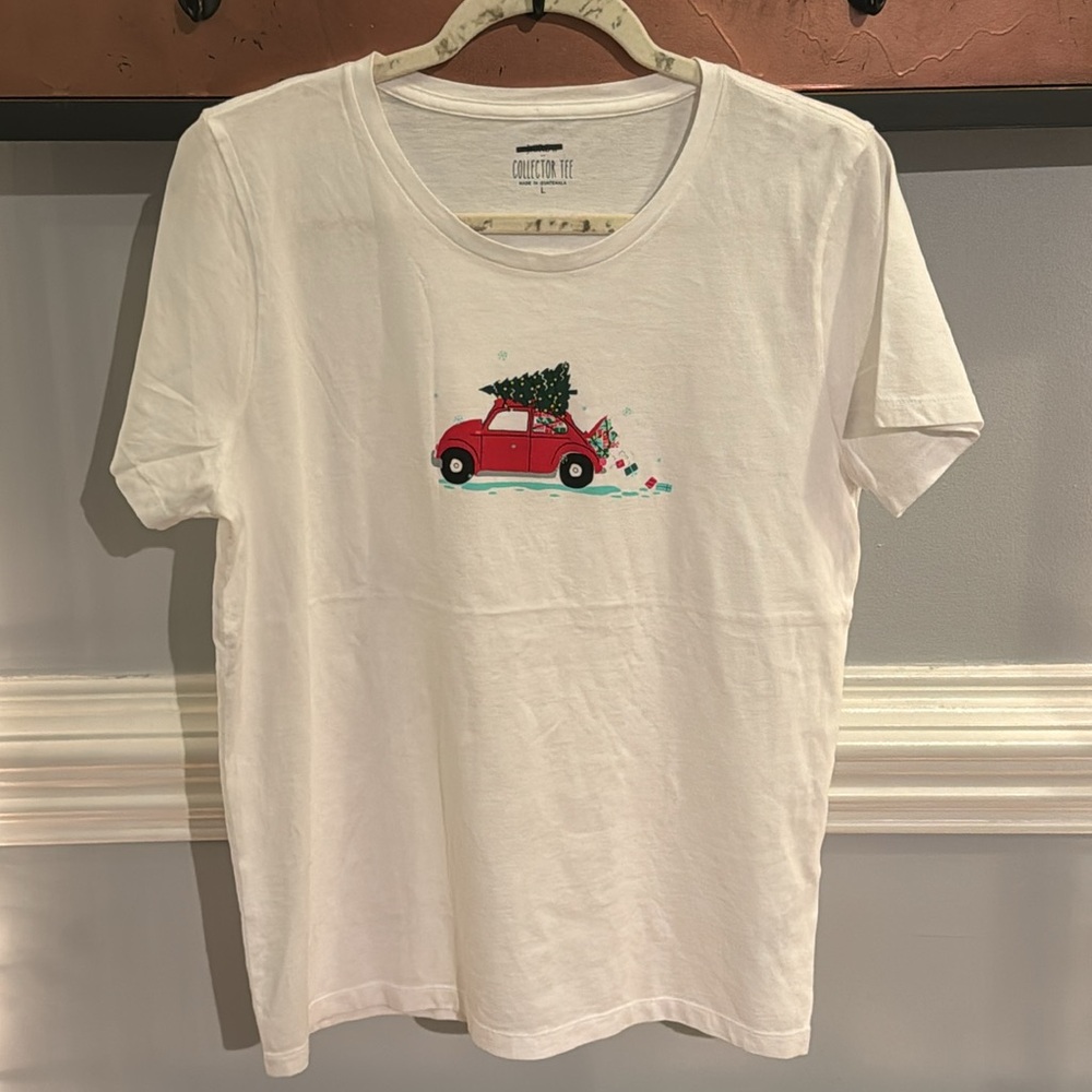 J Crew Collector Tee Holiday Car and Tree Graphic